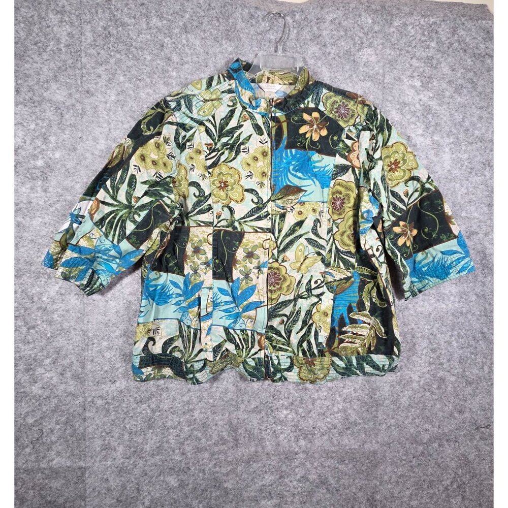 79. CJ Banks Women's 3/4 Sleeve Floral Jacket Size 2X